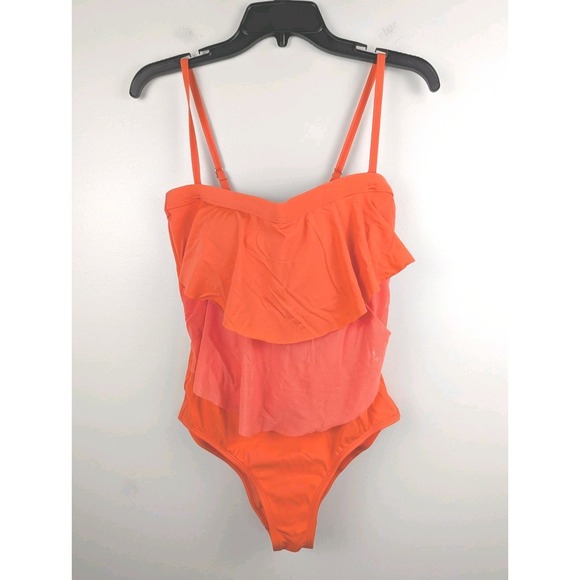 Jantzen Women's Swimsuit Sz 10 Adjustable Straps Tiered Layers‎ Flattering Peach - Picture 1 of 11